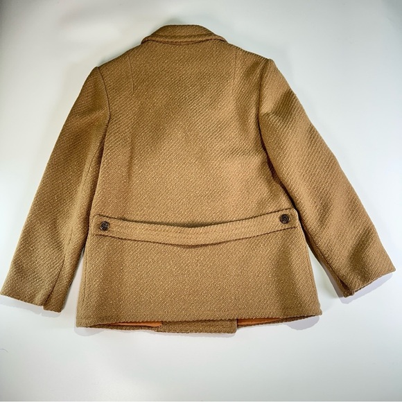 Bardley vintage wool blend peacoat tailored double breasted camel coat medium - Picture 6 of 15